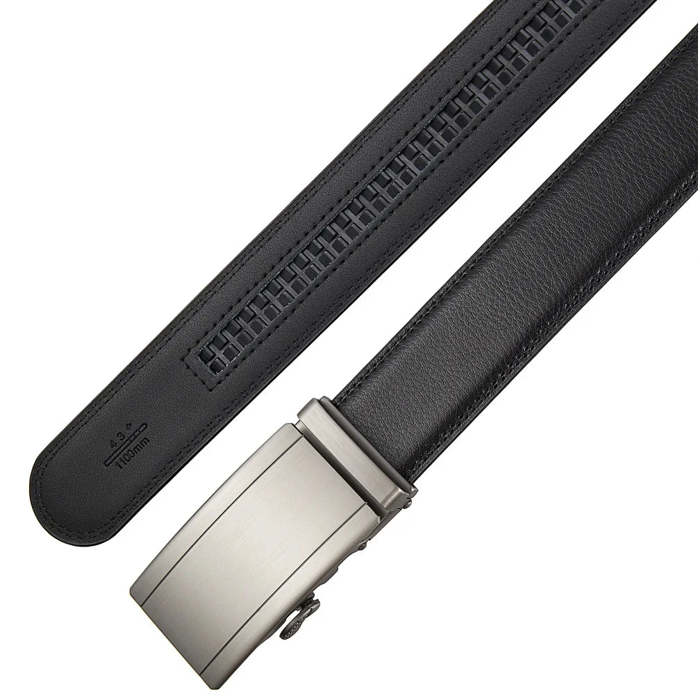 Hulløst skinnbelte med børstet metallspenne - Tidløs eleganse