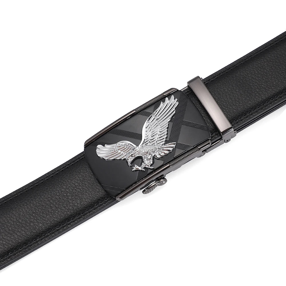 Hulløst skinnbelte - Heldekkende spenne med Sølvørn