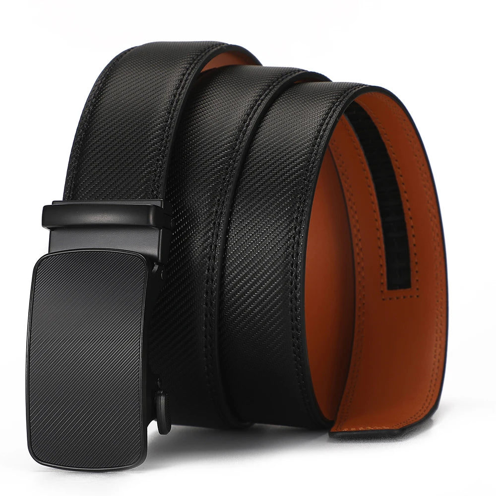 Hulløst skinnbelte - Strukturert sort spenne