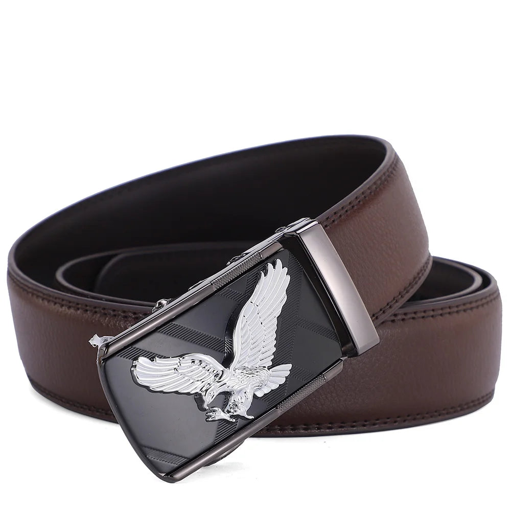 Hulløst skinnbelte - Heldekkende spenne med Sølvørn