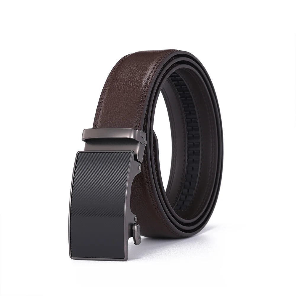 Hulløst skinnbelte med heldekkende sort spenne