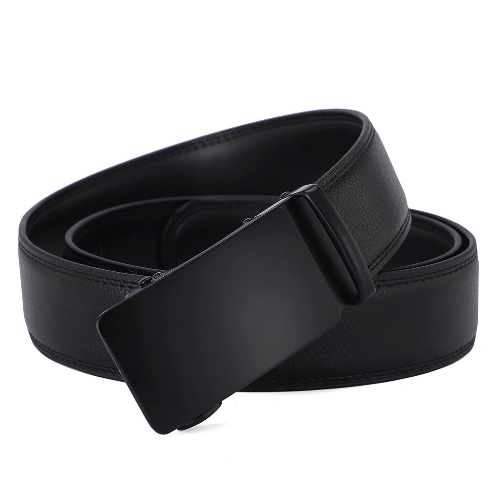 Hulløst skinnbelte - Elegant svart spenne