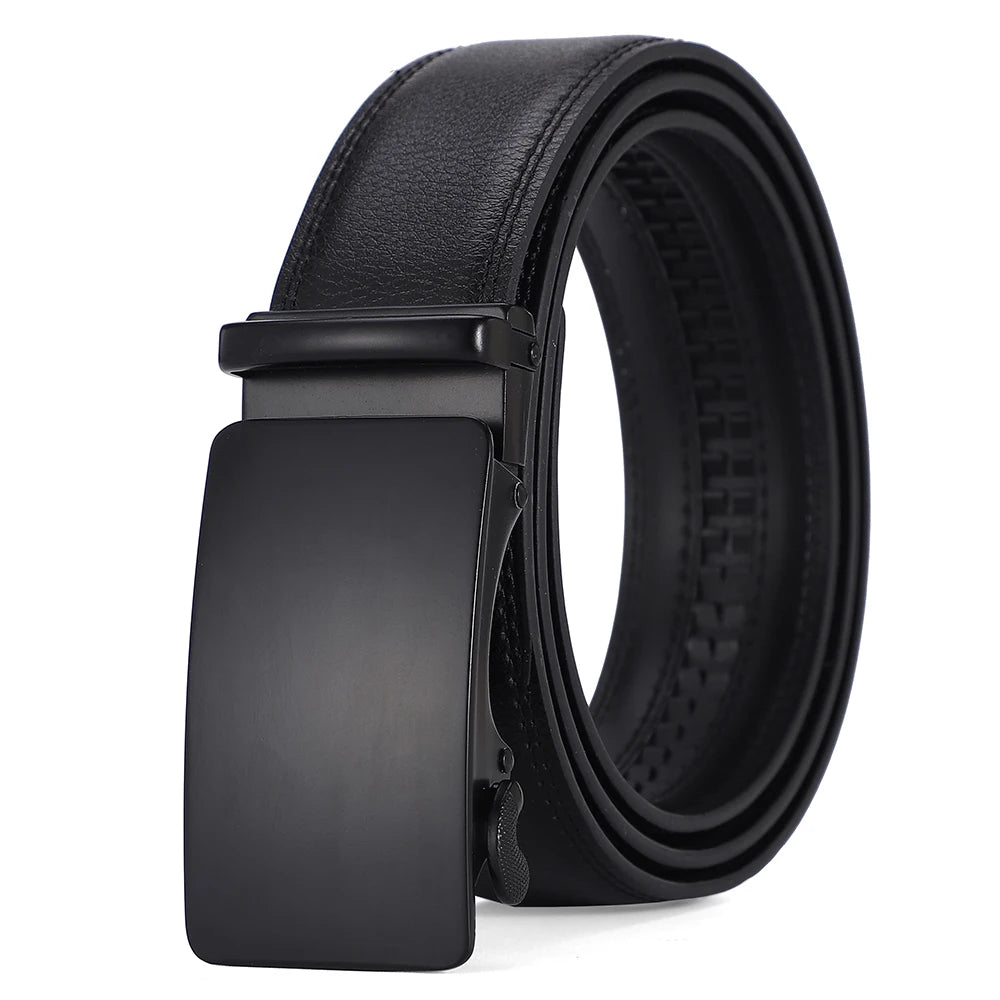 Hulløst skinnbelte - Elegant svart spenne