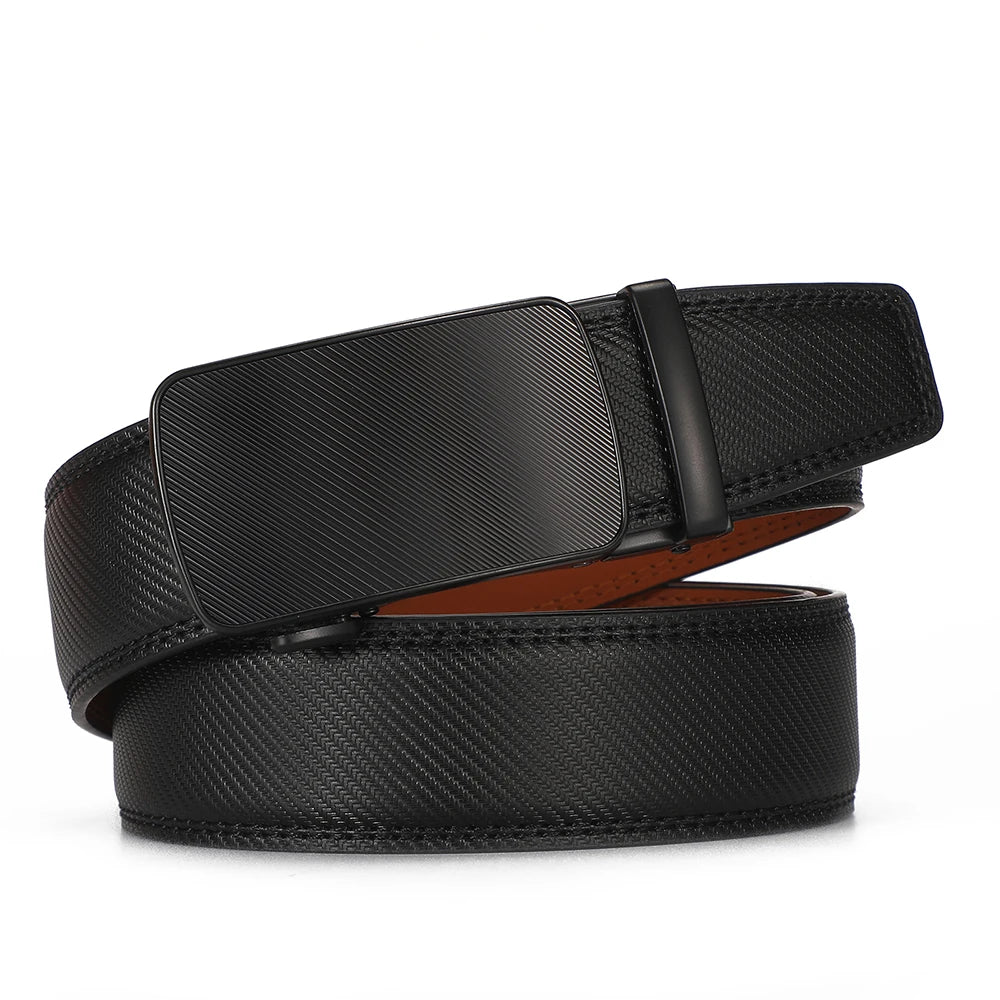 Hulløst skinnbelte - Strukturert sort spenne