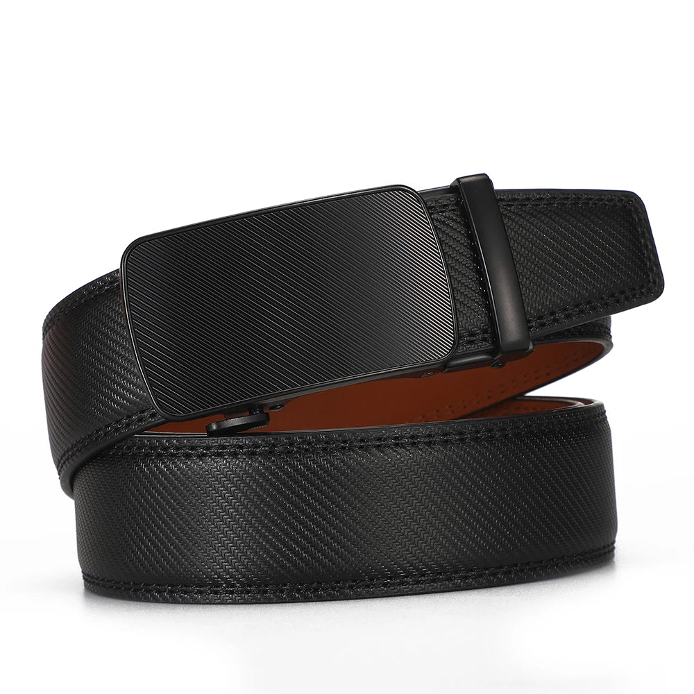 Hulløst skinnbelte - Strukturert sort spenne