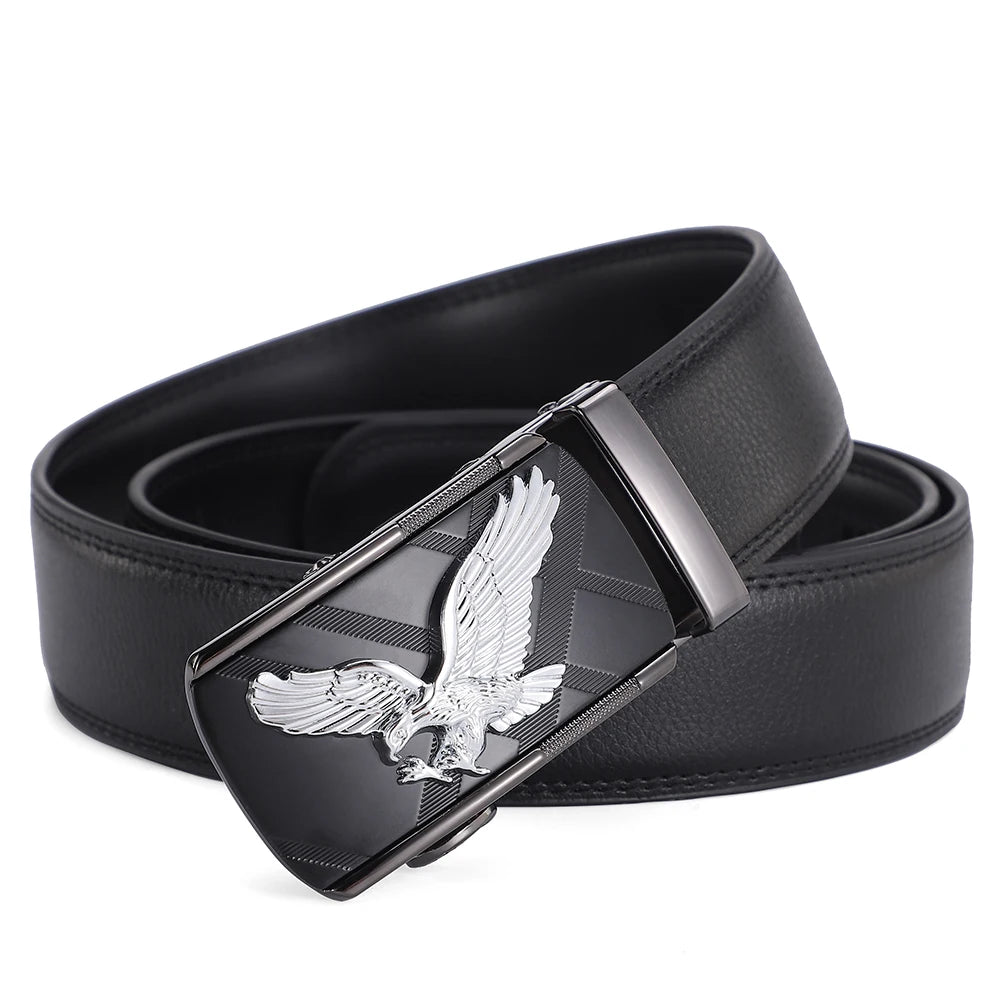 Hulløst skinnbelte - Heldekkende spenne med Sølvørn