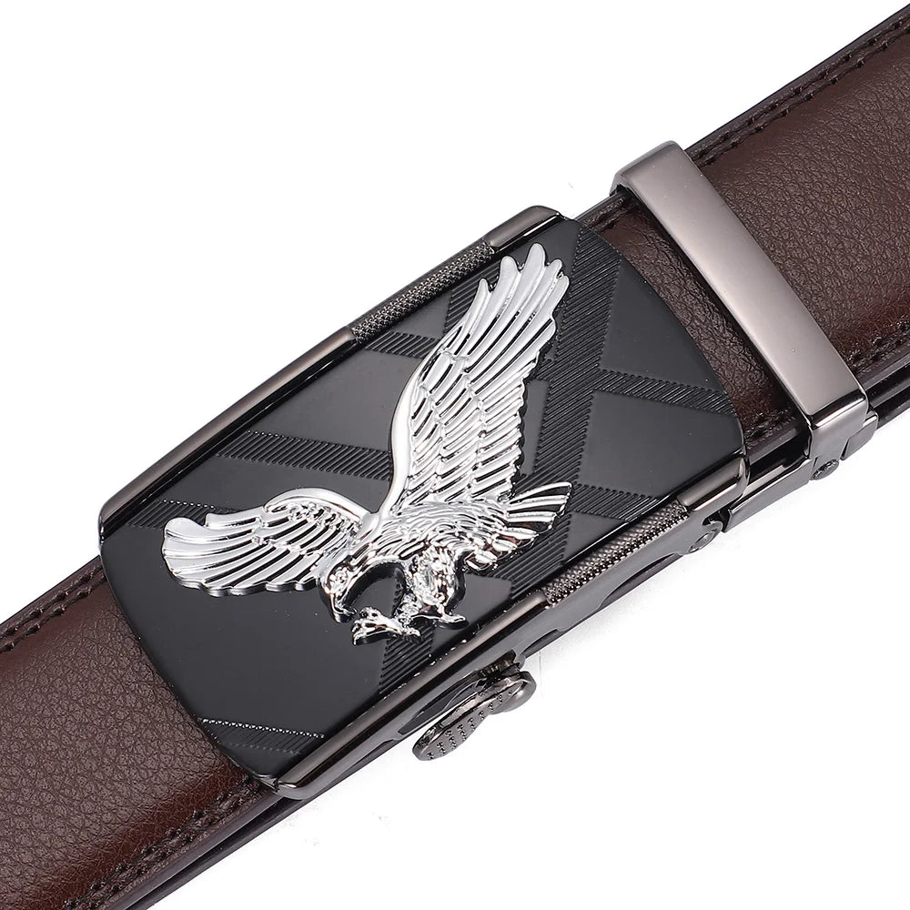 Hulløst skinnbelte - Heldekkende spenne med Sølvørn