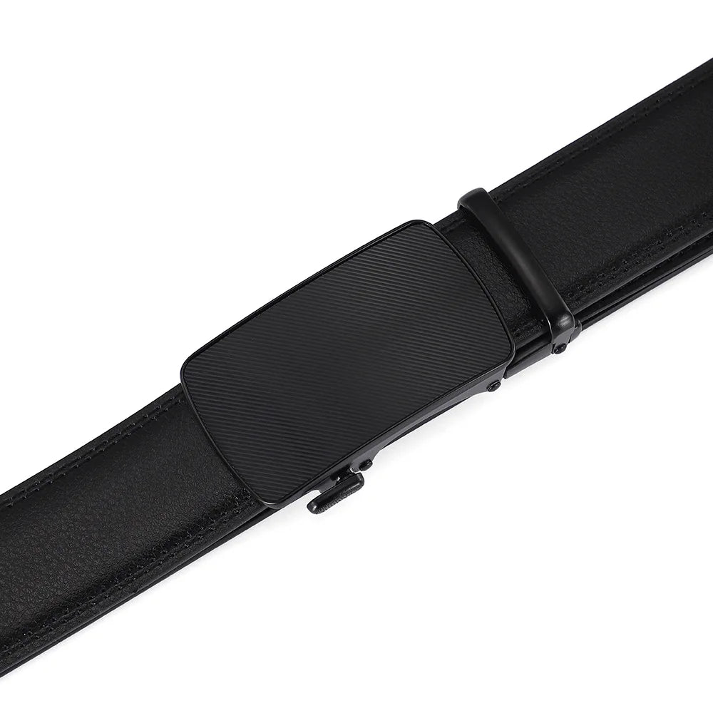 Hulløst skinnbelte - Strukturert sort spenne